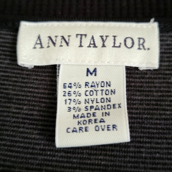 ANN TAYLOR ♡ Sweet Vintage Black Ribbed Adjustable Snaps Long Sleeve Bodysuit M - Picture 17 of 17